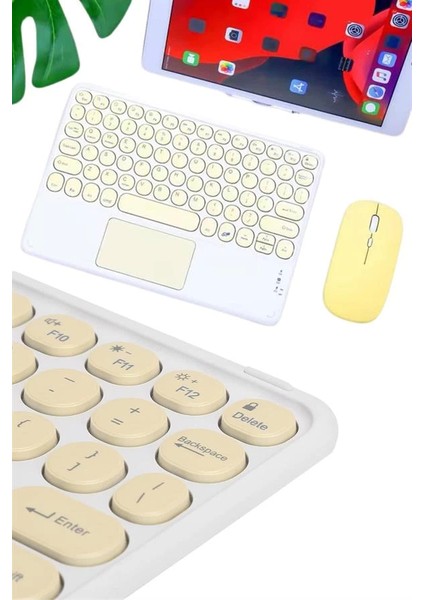 Touchpad Tüm Cihazlara Uyumlu Bluetooth Klavye Touchpad Slim Kablosuz Wifi Q Klavye