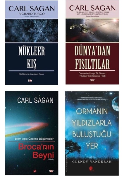 Carl Sagan Set 5-Nükleer Kış-Dünyadan Fısıltılar-Broca'nın Beyni-Ormanın Yıldızlarla Buluş Hediye