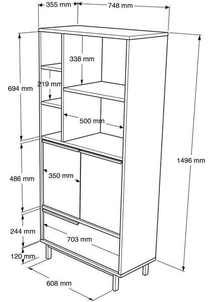 Bohem Banyo Dolabı Çok Amaçlı Dolap 3 Kapaklı Metal Ayaklı Beyaz BOH9C-W indirimleri