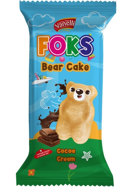 Vanellı Fox Bear Cake Kakao Kremalı Sütlü Kek 40GR(1 Kutu)