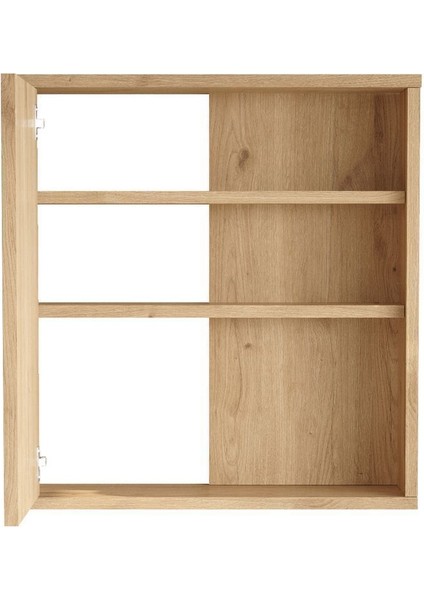 Marble Aynalı Lavabo Üstü Banyo Dolabı Raflı Kapaklı 60CM Sepet Mar1-S indirimleri