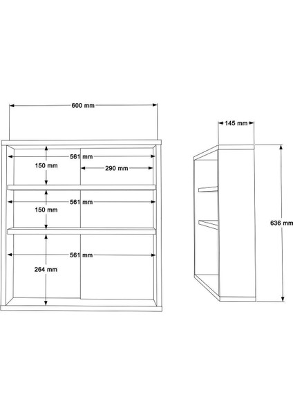 Marble Aynalı Lavabo Üstü Banyo Dolabı Raflı Kapaklı 60CM Sepet Mar1-S