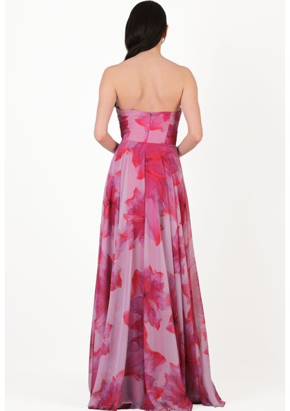 Espinosaı Kalp Yaka Straplez Uzun Abiye Elbise Fuşya fırsatları