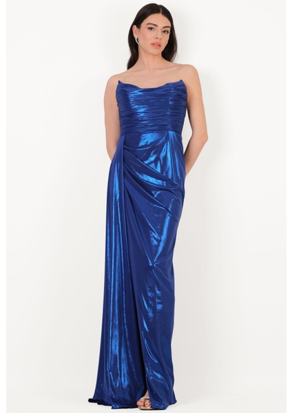 Odobella Kalp Yaka Straplez Anvelop Uzun Abiye Elbise Saks fiyatları