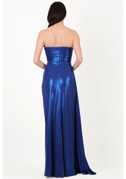 Odobella Kalp Yaka Straplez Anvelop Uzun Abiye Elbise Saks modelleri