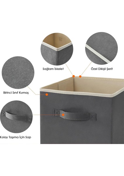 4'lü Dolap Içi Düzenleyici , Çamaşır Oyuncak Saklama Kutusu Sepet Organizer 30X30X30 fiyatları