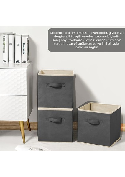 4'lü Dolap Içi Düzenleyici , Çamaşır Oyuncak Saklama Kutusu Sepet Organizer 30X30X30 fırsatları