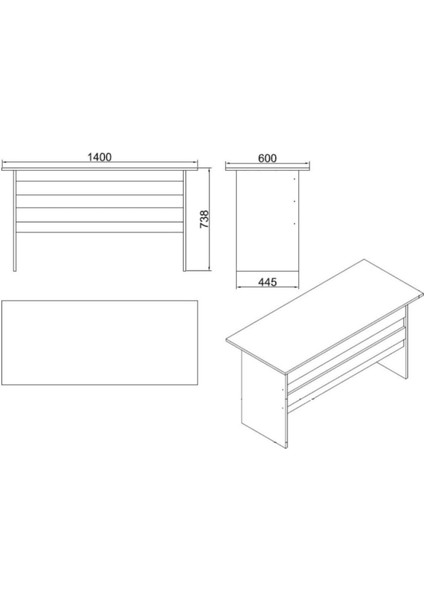 Bega A 140CM Ofis Çalışma Masası 3 Renk Meşe Siyah Beg1-Ob indirimleri