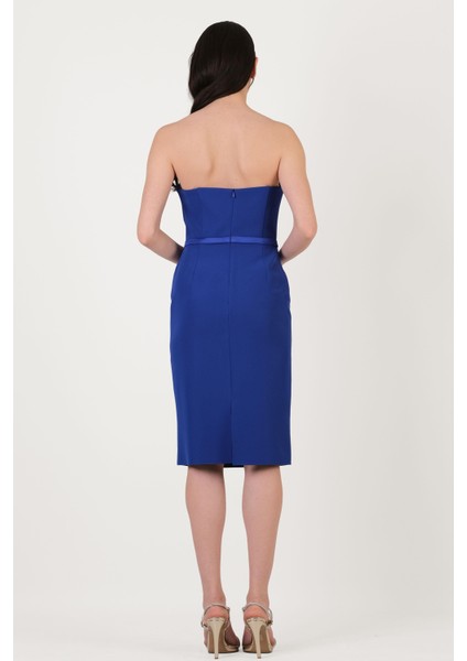 Pulcini Derin V Straplez Kısa Abiye Elbise Saks fırsatları