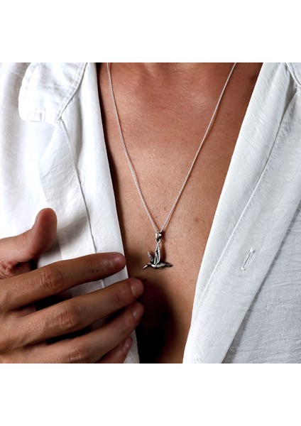 Gümüş Sinek Kuşu Kolye 925 Ayar Gümüş Sinek Kuşu Figürlü Unisex Kolye Kuş Kolye indirimleri