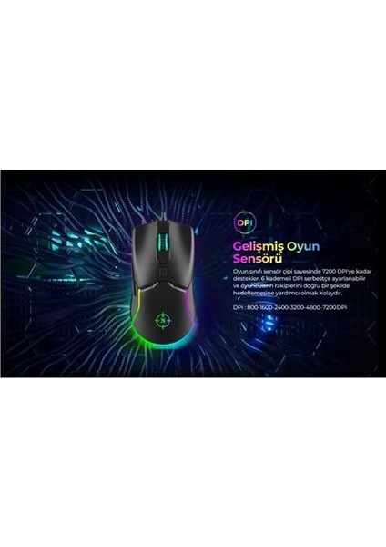 Air Black RGB Kablolu Profesyonel Oyuncu Mouse fırsatları