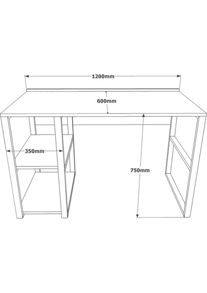 El8 Elanor 120CM Metal Çalışma Masası Kitaplıklı Ela8-A fırsatları
