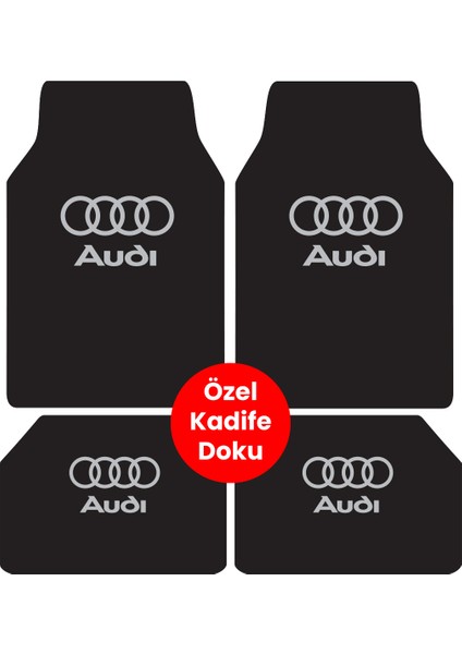 Yıkanabilir Kumaş ve Taban Kalın Pvc Audi Uyumlu Oto Paspas Seti 3,4kg Kalınlık 0,5cm