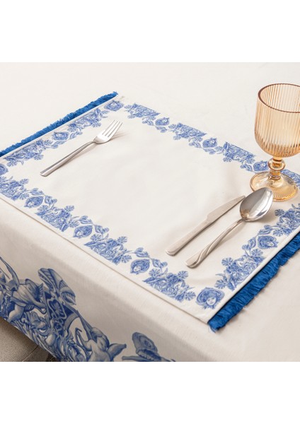 Azure Blue, Duck Keten Amerikan Servis, 6 Kişilik, 6'lı Amerikan Servis 40X50 fiyatları