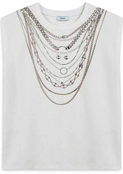 Görsel Baskılı Vatkalı T-Shırt TW6250070098018 indirimleri