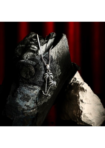 Gümüş Palmiye Ağacı Kolye 925 Ayar Gümüş Palmiye Ağacı Figürlü Unisex Kolye modelleri