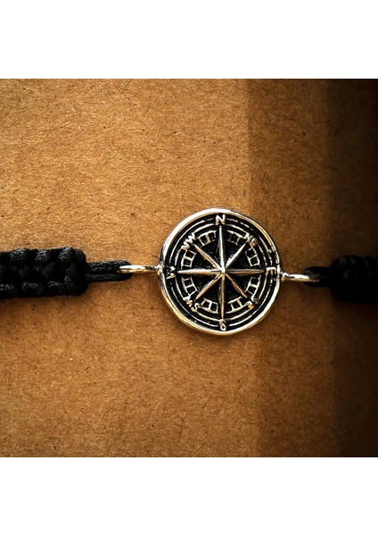 Gümüş Pusula Bileklik 925 Ayar Gümüş Pusula Figürlü Ip Örgü Unisex Bileklik fiyatları
