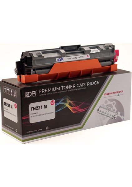 Dpi -Brother TN-221 Magenta Muadil Toner 2.600 Sayfa Baskı
