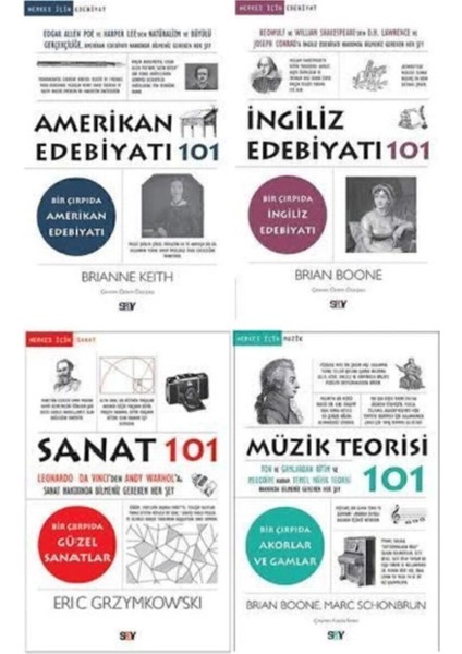 101 Serisi 4 Kitap Set / Amerikan Edebiyatı - Ingiliz Edebiyatı 101 - Sanat 101 - Müzik Teorisi 101
