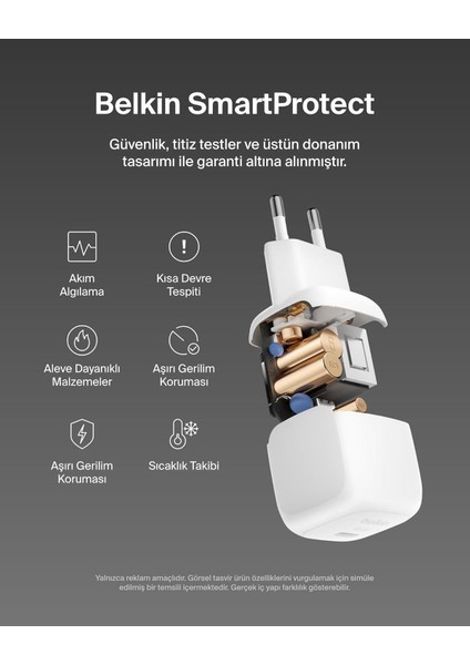 Kompakt 45 W Usb-C Güç Iletimli Hızlı Şarj Aleti, Beyaz modelleri