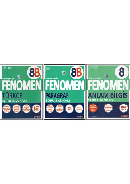 Fenomen 8. Sınıf 8b Türkçe+Paragraf+Anlam B. (3 Kitap)