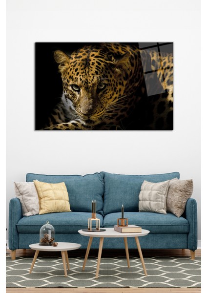 Vahşi Leopar Portresi Cam Tablo, Modern Ev Ofis Dekoru, Hediyelik Duvar Dekorasyonu, Kırılmaz Cam modelleri