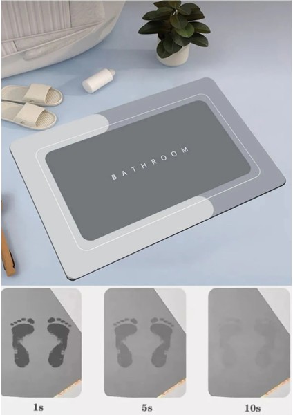 Su Emici Paspas Şık Tasarım Abdest Paspası Kaymaz Taban Diyatom 40*60 cm Dikdörtgen Paspas