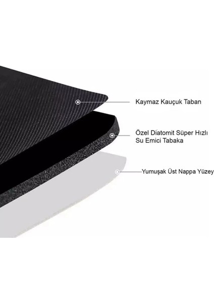 Su Emici Paspas Şık Tasarım Abdest Paspası Kaymaz Taban Diyatom 40*60 cm Dikdörtgen Paspas modelleri