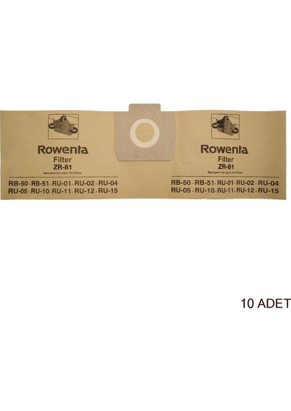 | Rowenta Için RU505-ZR815-RB175-RB50-60-70-520 Modeller ile Uyumlu Süpürge Toz Torbası 20 Adet