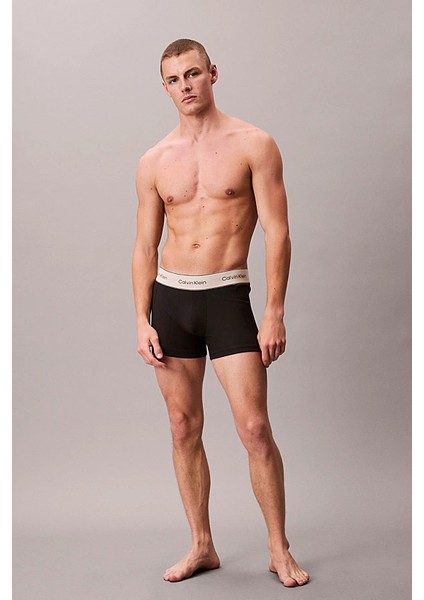 Erkek Logo Şeritli 3'lü Boxer Paket - Siyah fırsatları