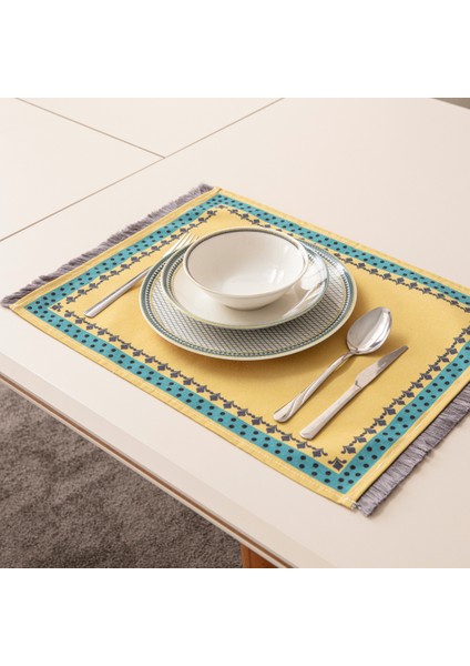Safran Luxe, Duck Keten 6'lı Amerikan Servis, Supla, Kaymaz 40X50CM fiyatları