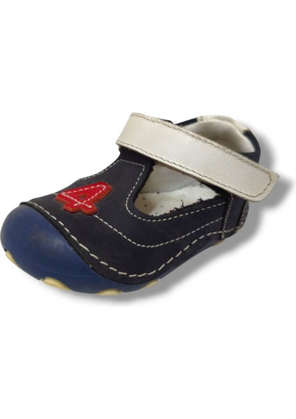 3034-20 4 Numara Cırtlı Çocuk Ayakkabı Lacivert Beyaz 18-20