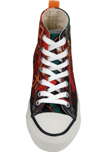 Kadın Vegan Çok Renkli High Sneakers - Robotto Tasarım indirimleri