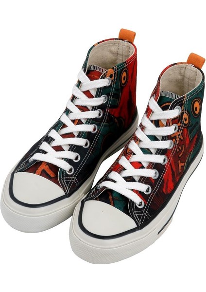 Kadın Vegan Çok Renkli High Sneakers - Robotto Tasarım
