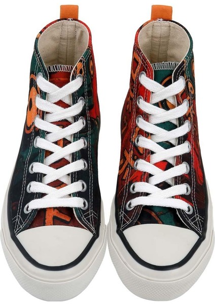 Kadın Vegan Çok Renkli High Sneakers - Robotto Tasarım fiyatları
