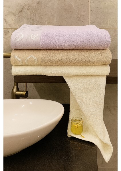 Göz Desen 3’lü Banyo Havlu Seti – 100X150 cm %100 Pamuk, Yumuşak Dokulu,desenli.