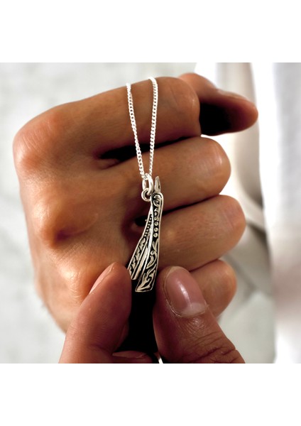 Gümüş Ustura Kolye 925 Ayar Gümüş Ustura Figürlü Erkek Kolye Hareketli Ustura Kolye indirimleri