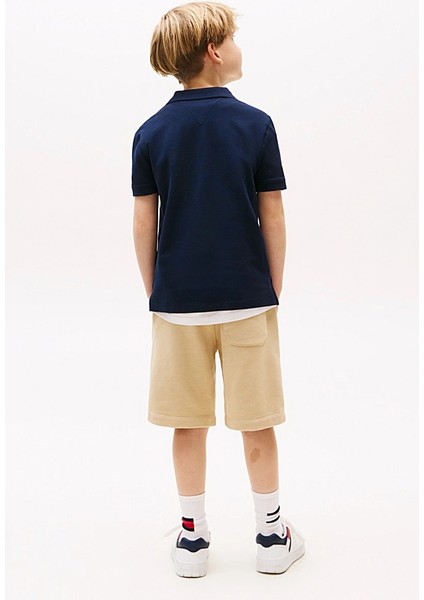 Erkek Çocuk Göğsü Armalı Polo Yaka T-Shirt - Lacivert modelleri