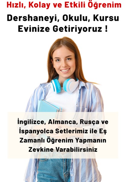 Ingilizce + Almanca + Rusça + Ispanyolca Eğitim Setleri ve Kitapları, 4 Dilde Hızlı ve Etkili Eğitim fiyatları