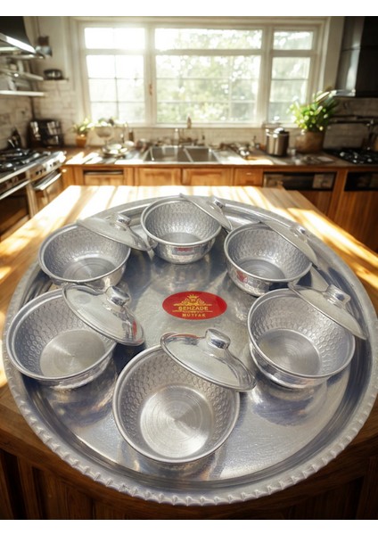 El Yapımı Alüminyum 6’lı Kapaklı Baharatlık Takımı