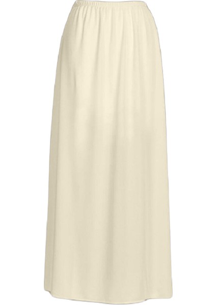 Krem Tam Boy Uzun Etek Altı Astar