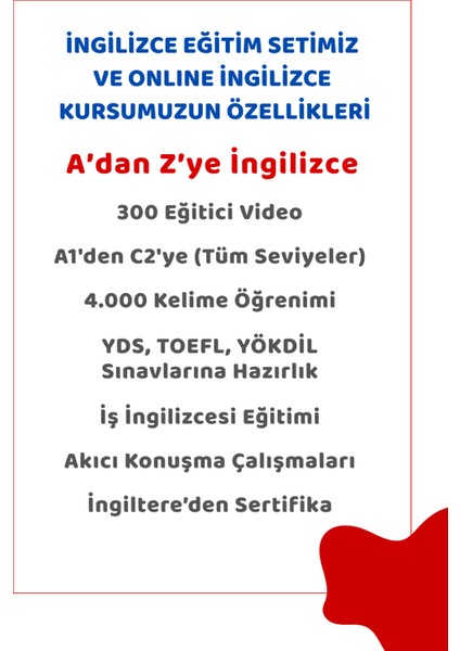 İngilizce Eğitim Seti İngilizce Kitap Gramer 4000 Kelime Öğrenme 300 Video YDS, YÖKDİL, TOEFL, IELTS, LGS fiyatları