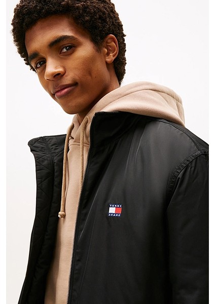 Erkek Dik Yaka Dolgulu Mont - Siyah fırsatları