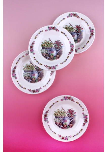 Gardening 4 Parça Pasta/kurabiye Tabağı