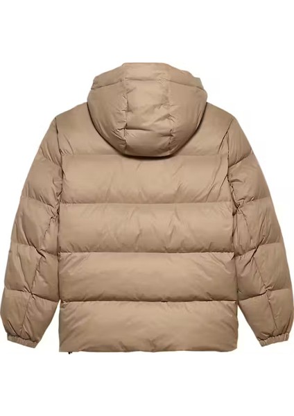 Erkek Kapüşonlu Kaz Tüyü Dolgulu Şişme Mont - Bej fiyatları