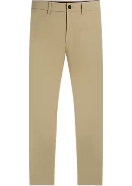 Erkek Denton Teknik Örgü Kumaş Chino Pantolon - Camel