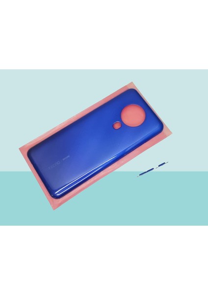 - Tecno Spark 6 (Ke7) Full Kasa Arka Kapak Batarya Kapağı - Mavi