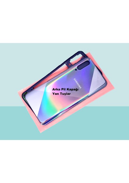 - Samsung Galaxy A50S A507 Full Kasa Arka Kapak Batarya Kapağı - Mavi