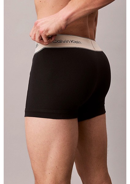 Erkek Logo Şeritli 3'lü Boxer Paket - Siyah modelleri