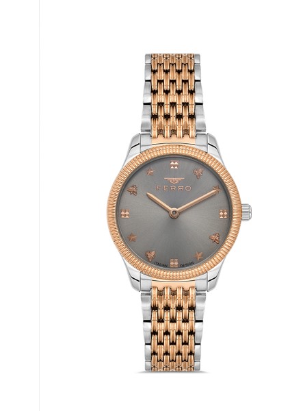 FL21512AWT-E4 Quartz Çelik Rose/gri 30 mm Kadın Kol Saati fırsatları
